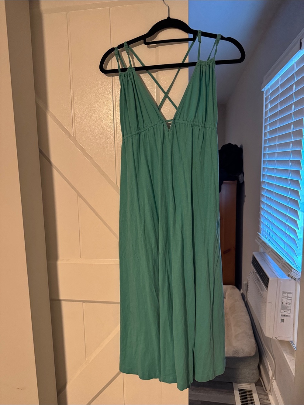 Zara Teal Strappy Maxi Dress with Crisscross Back